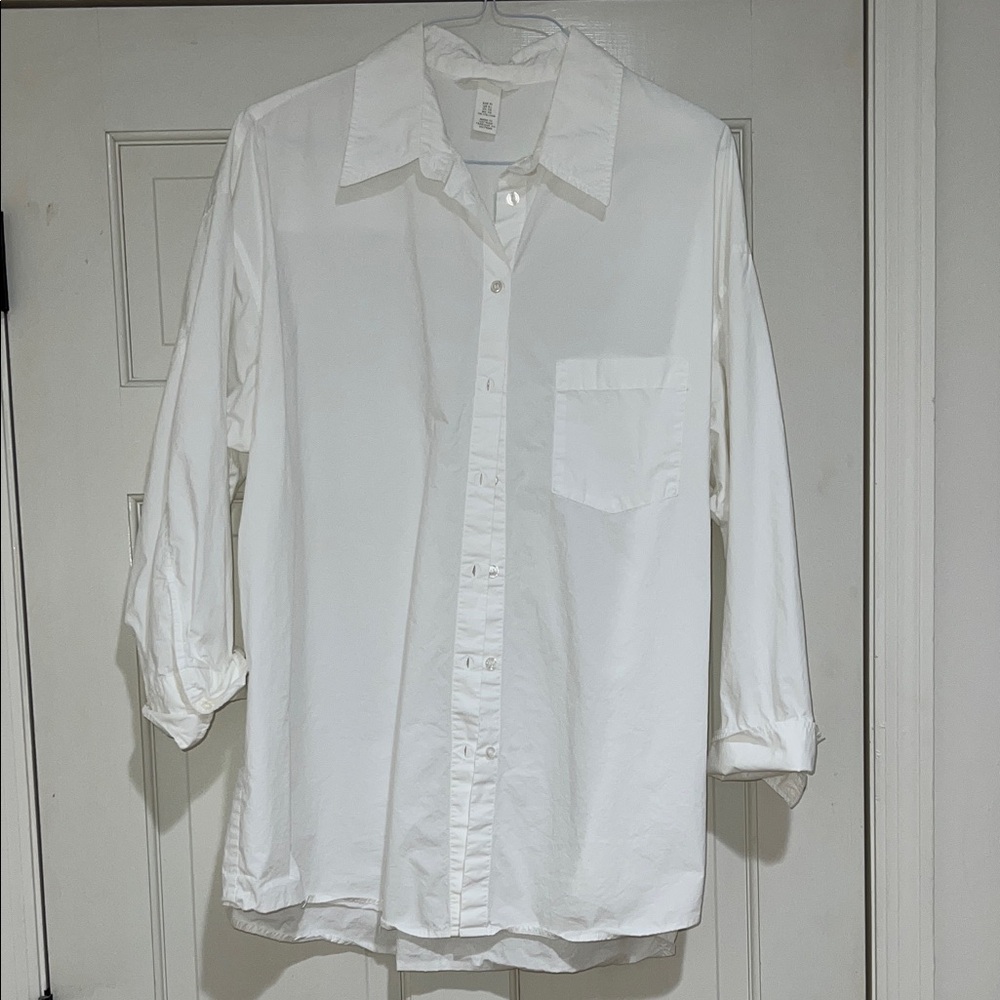 H&M Women's White Button-Down Shirt